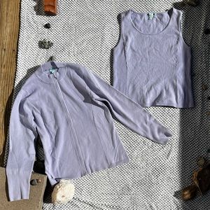 Light purple jacket and tank ribbed set